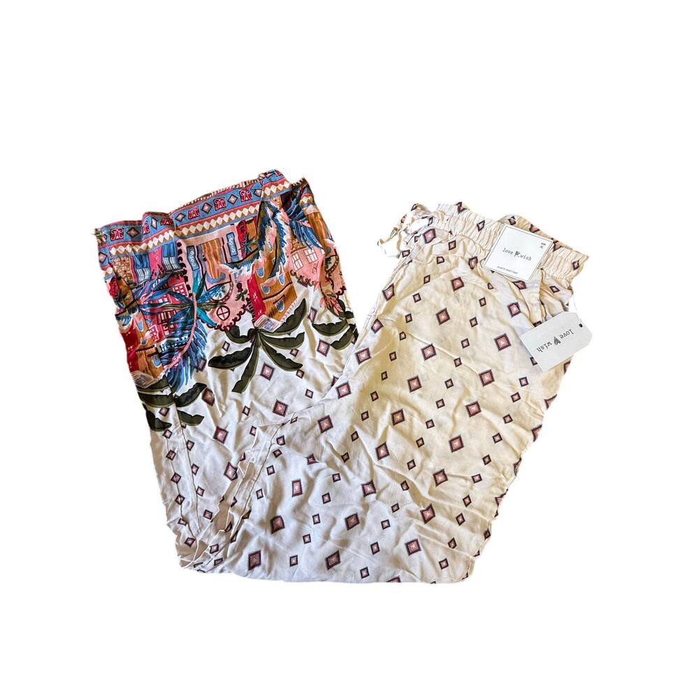 love wish tropical design lounge pants NWT womens XL